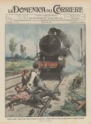 Ferocia umana, lotta di due operai ferrovieri per gettarsi a vicenda sotto un treno